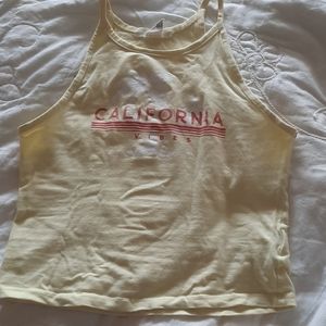 California Vibes Yellow Cropped Tank